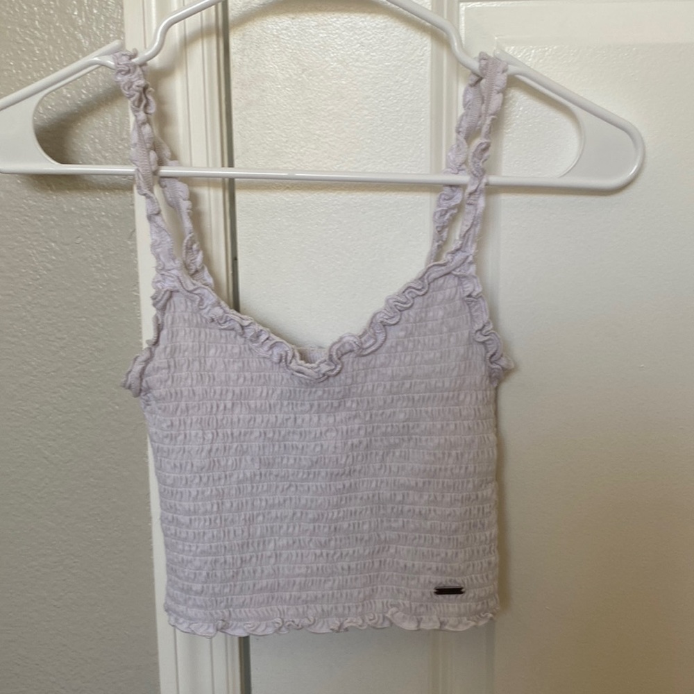 Hollister White Tank Crop Top Extra Small